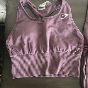 purple gymshark matching set